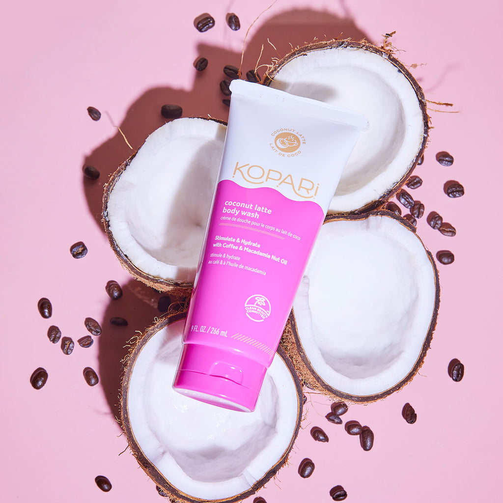 Coconut Latte Energizing Body Wash with Caffeine and Macadamia Seed Oil