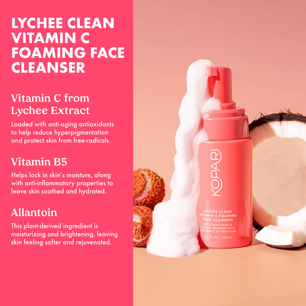 Lychee Clean Vitamin C Foaming Face Cleanser with Vitamin C, Vitamin B5 & Allantoin